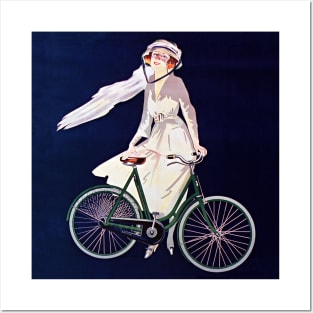 Woman in White Dress with Bicycle 1912 France Posters and Art